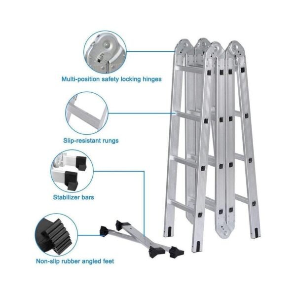 سلم ألومنيوم قابل للطي متعدد الاستخدامات