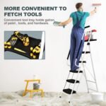 ⁦سلم فولاذي 5 درجات مع درابزين ومنصة أدوات⁩ - الصورة ⁦8⁩